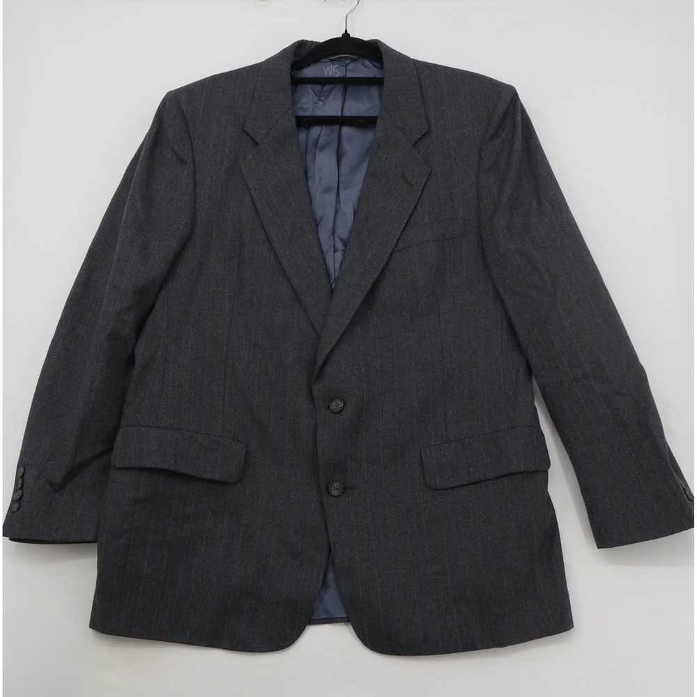 Christian Dior Monsieur Mens Pure Virgin Wool‎ Pinstripe Blazer Grey USA Made